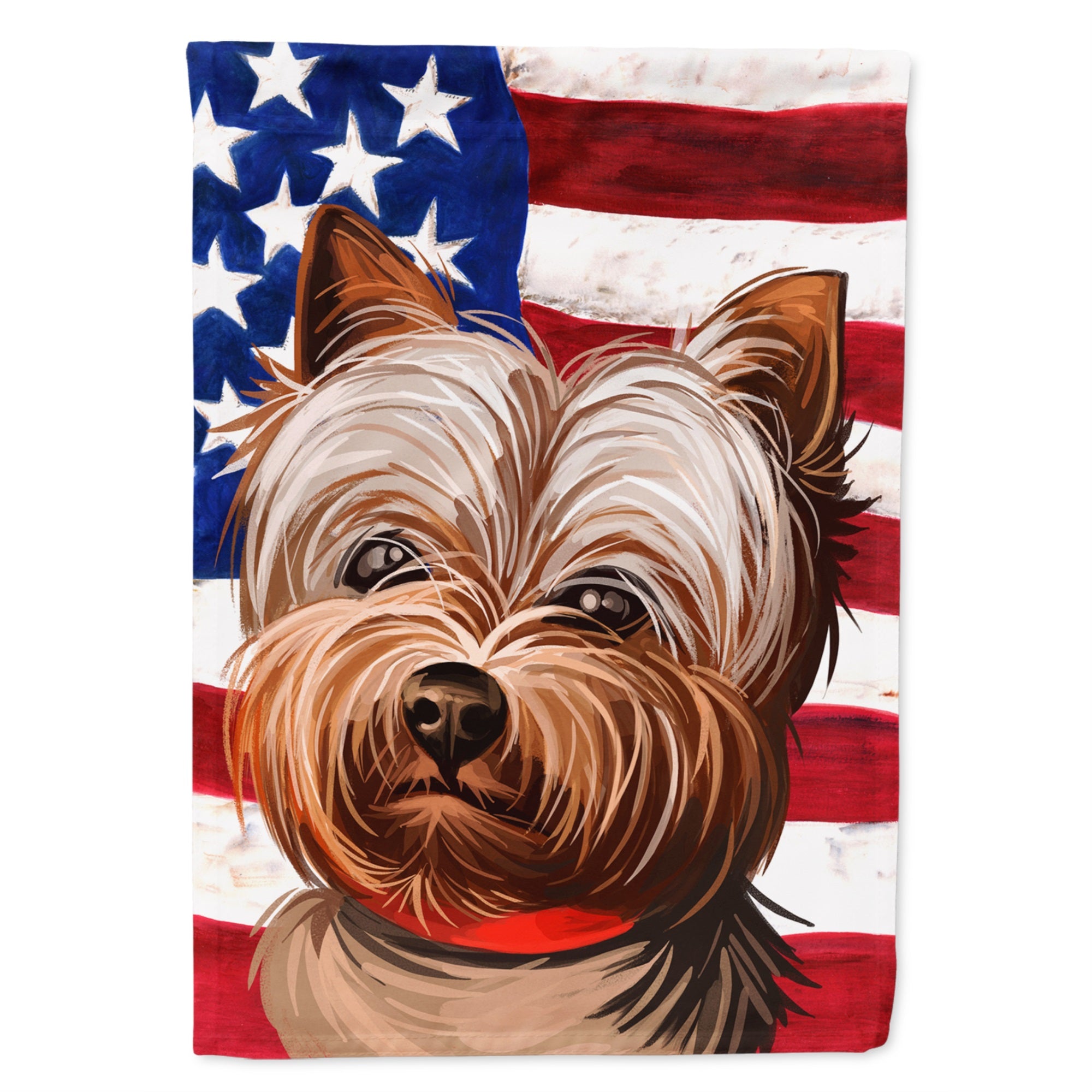 Yorkshire Terrier American Flag Flag Canvas House Size